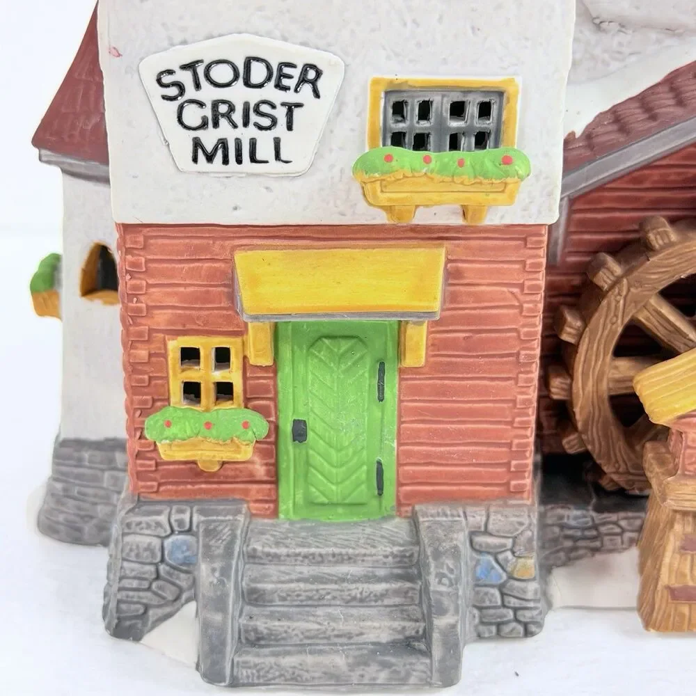 Vintage Department 56 Alpine Village Stoder Grist Mill Retired 59536 EUC